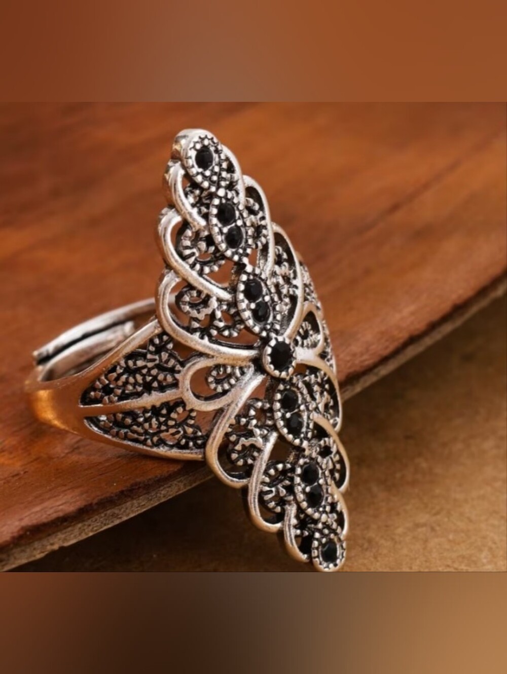 $8 Each Or Bundle 5/$20 Vintage-Inspired Silver and Black Filigree Ring